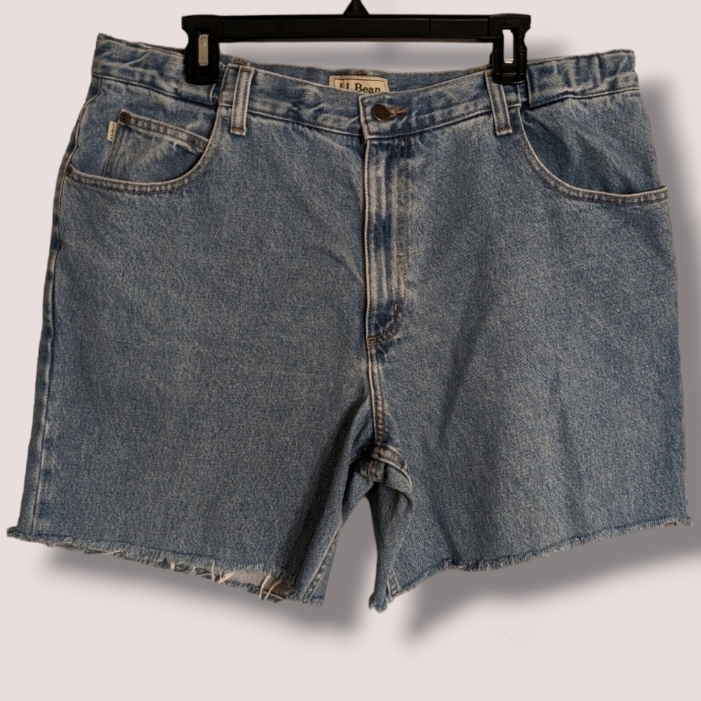 L.L. Bean Plus Size Mid-Rise Cut Off Denim Jean Shorts